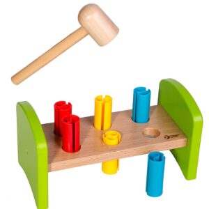 Цветна дървена игра чукче на Classic World. Тази мултиактивна игра ще помогне за развитието на координацията и двигателните способности в децата. Също така
